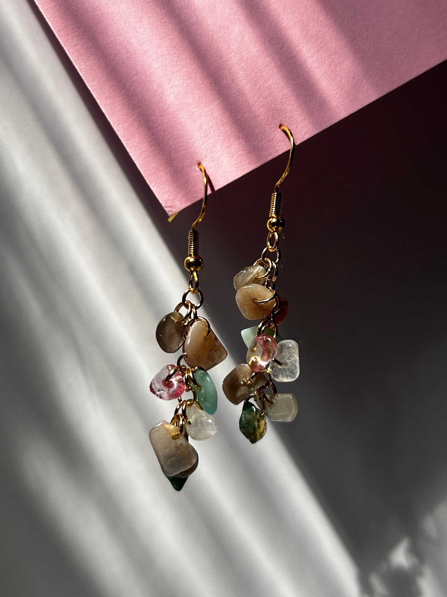 Handmade Chips Gemstone Earrings
