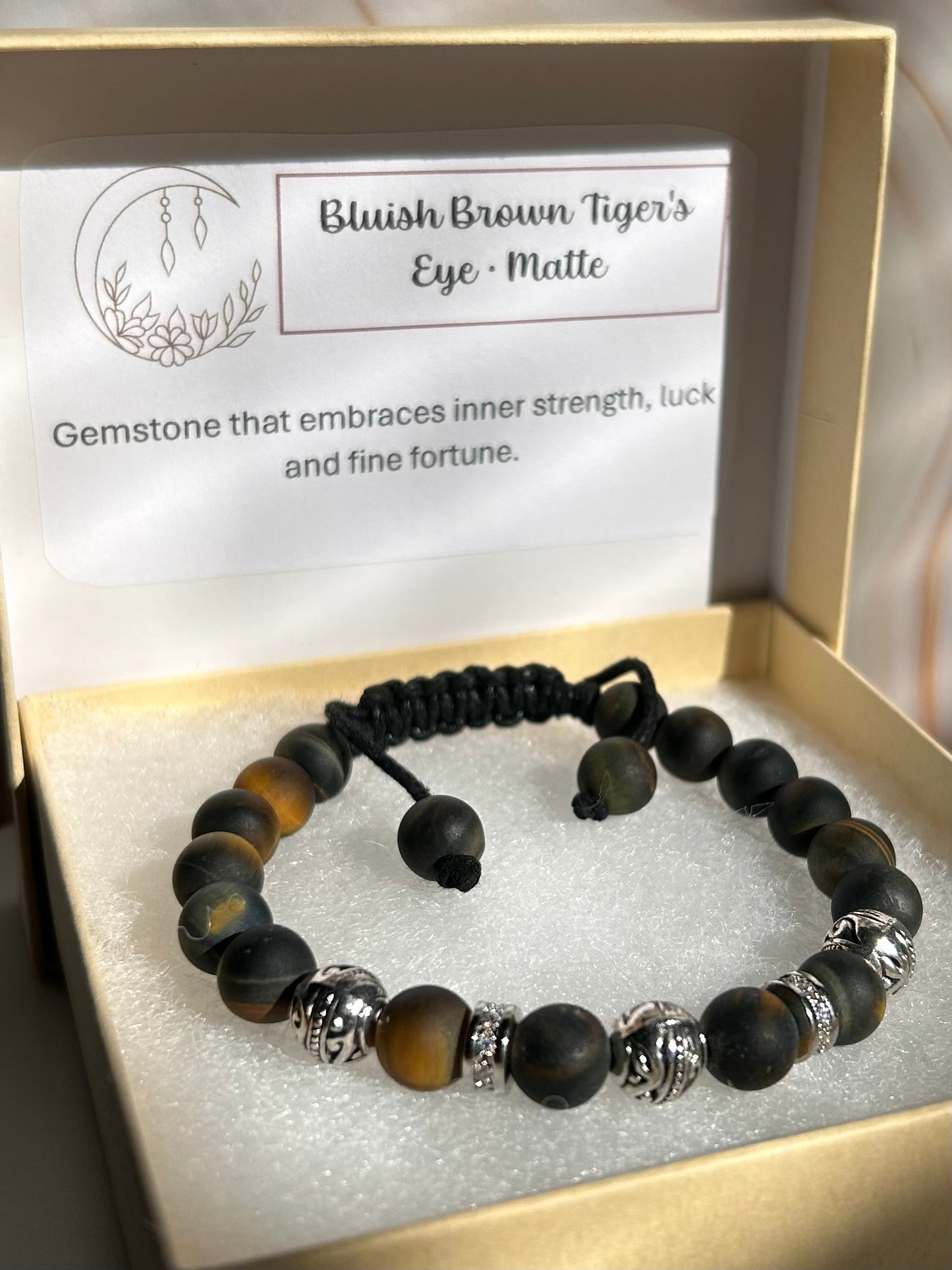 Bluish Brown Tiger Eye Bracelet Unique 8 mm Beaded Adjustable Elegant Accessory for Any Occasion Youth Jewelry Multicolored Accents