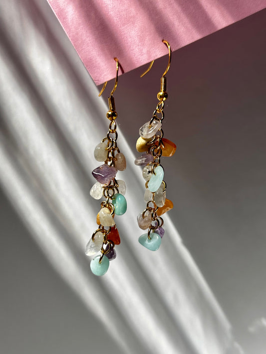 Handmade Chips Gemstone Earrings