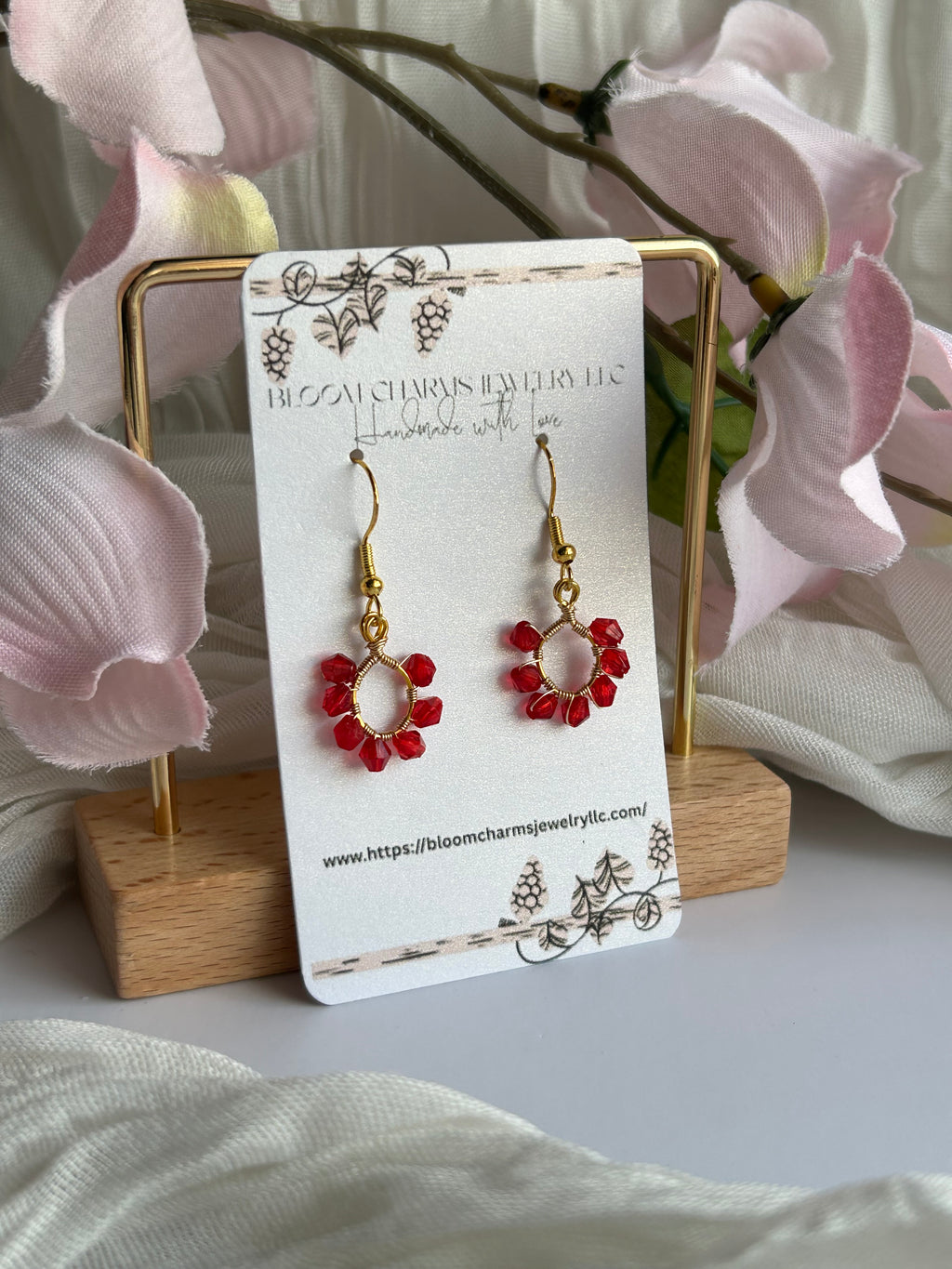 Floral Wire Wrapped Earrings
