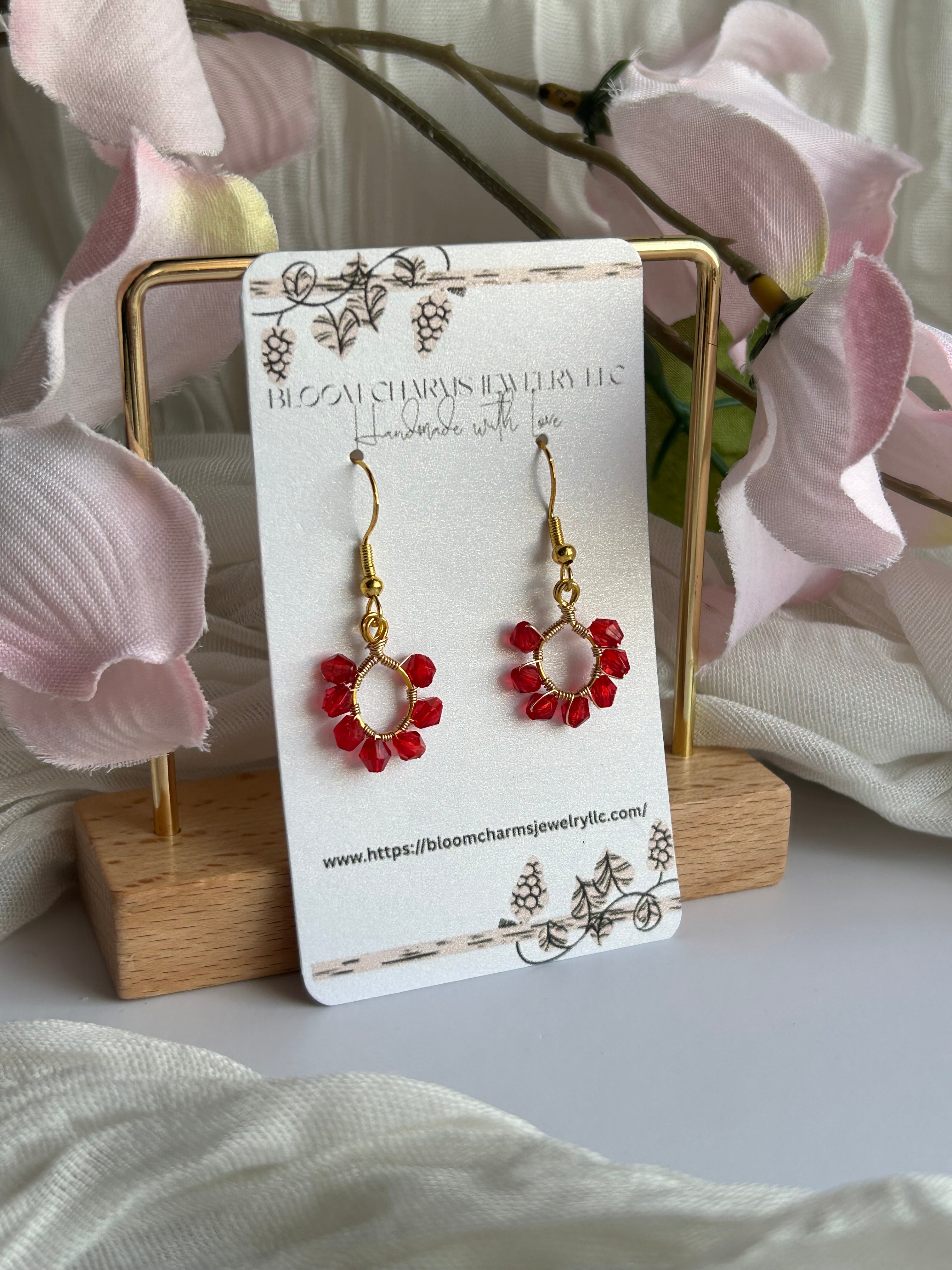 Floral Wire Wrapped Earrings