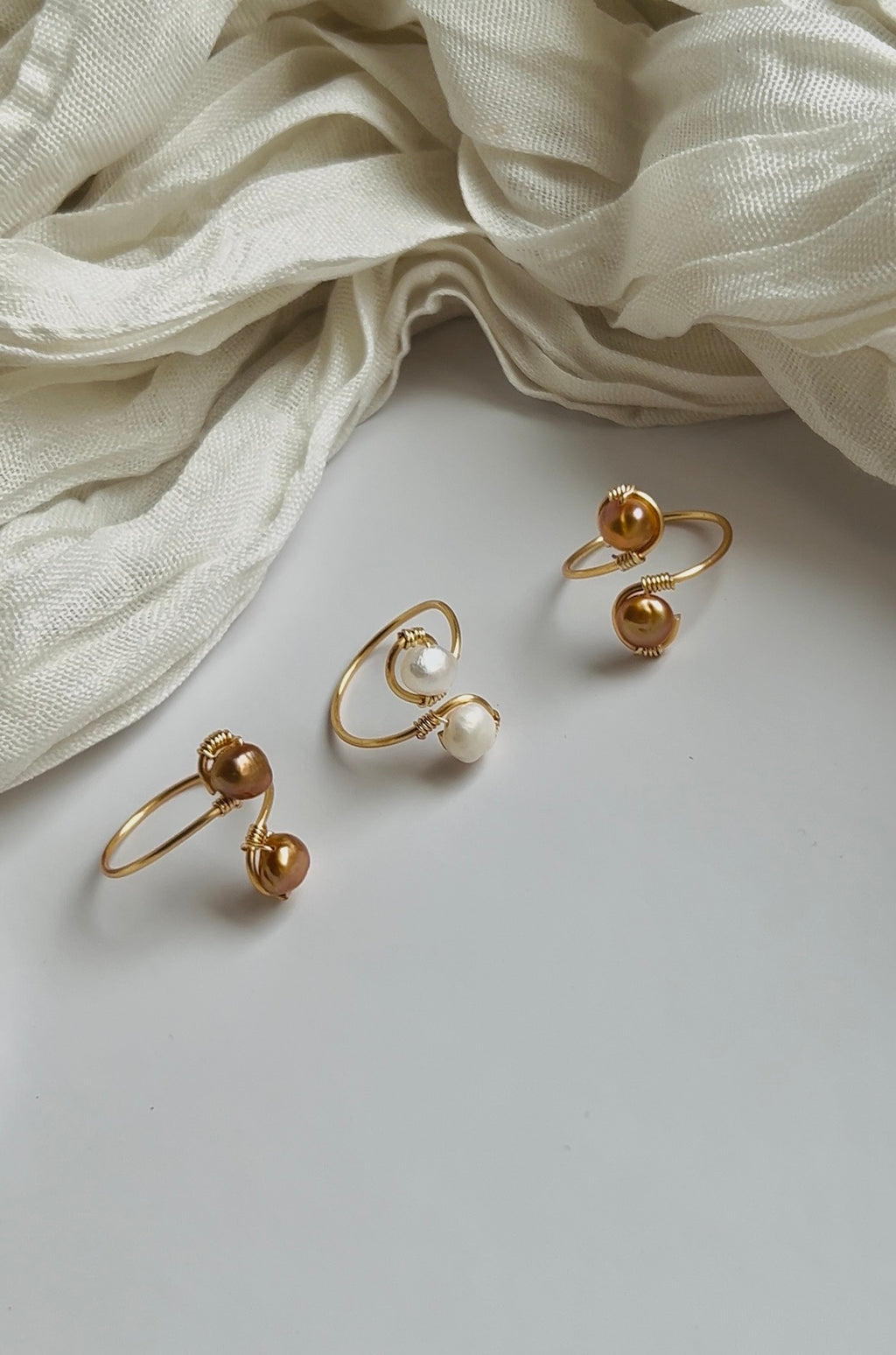 Sunlit Pearl Wrap Ring