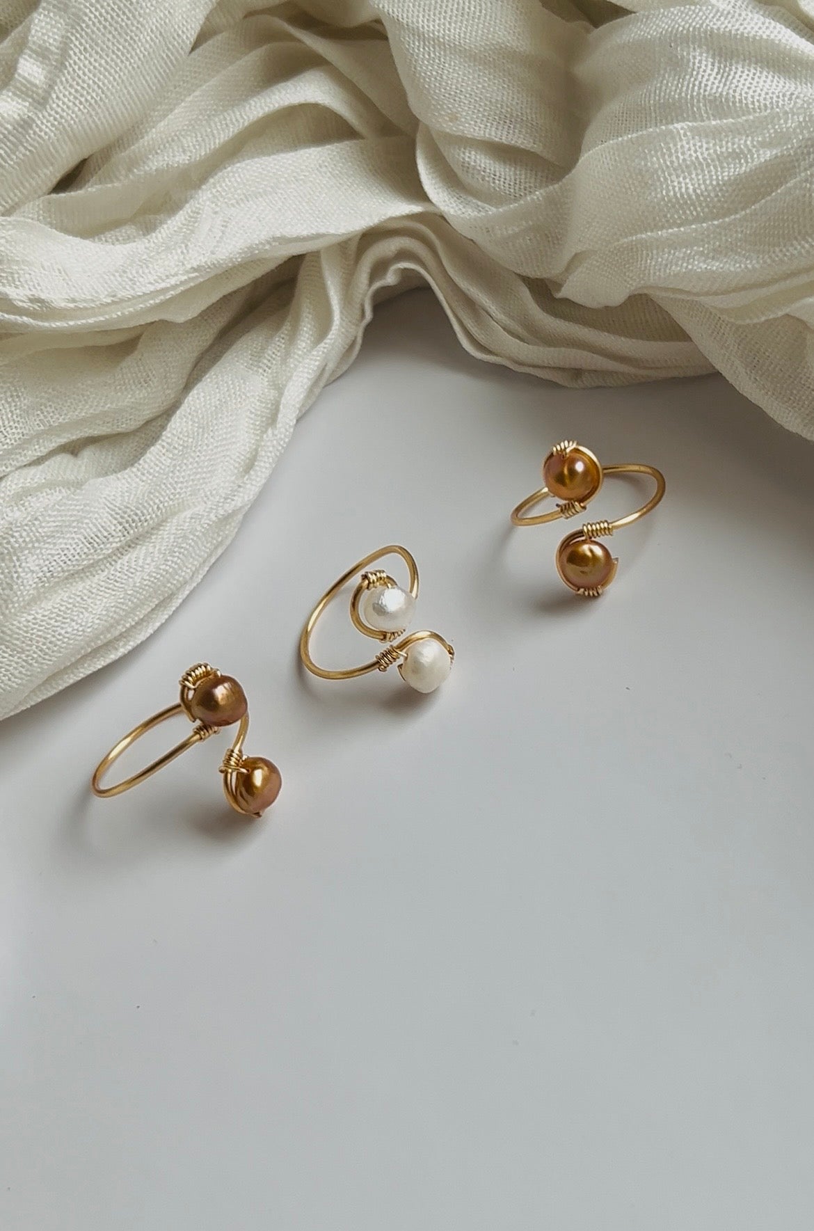 Sunlit Pearl Wrap Ring