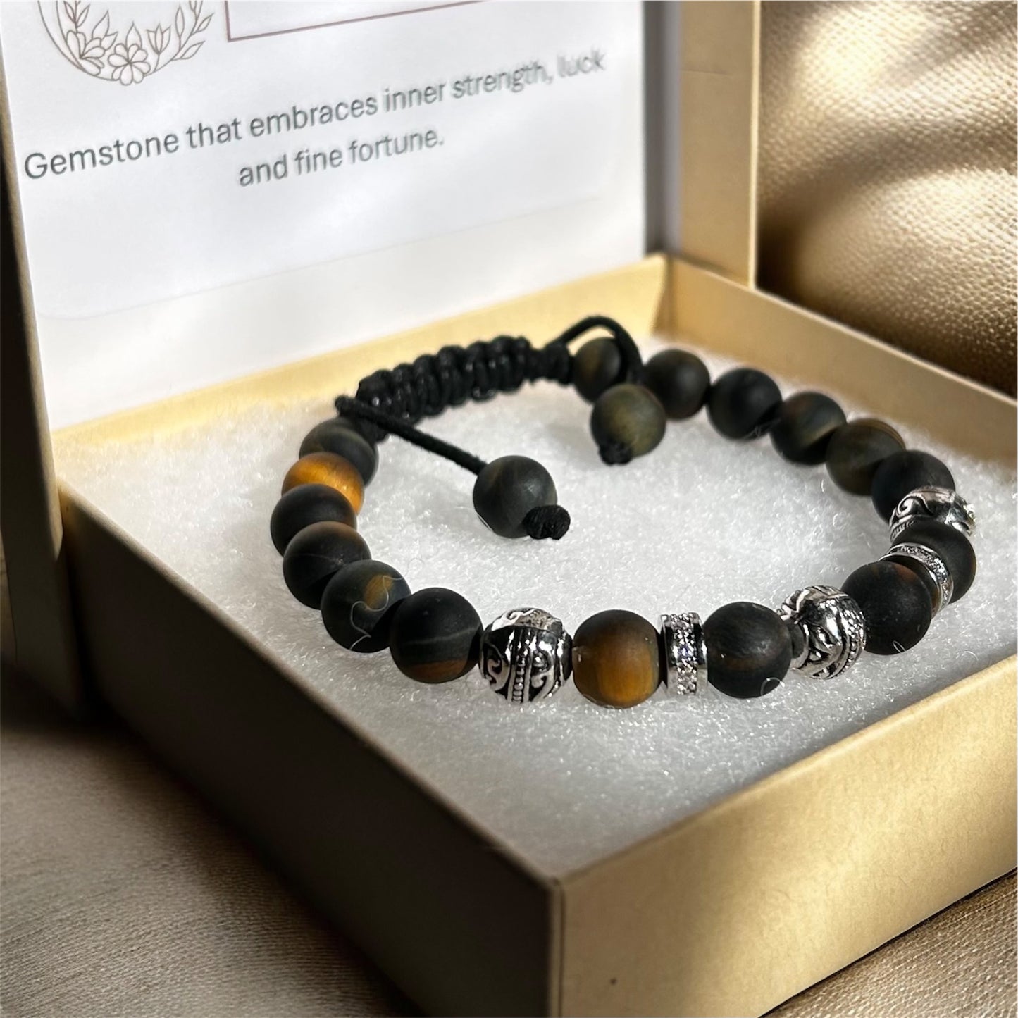 Bluish Brown Tiger Eye Bracelet Unique 8 mm Beaded Adjustable Elegant Accessory for Any Occasion Youth Jewelry Multicolored Accents