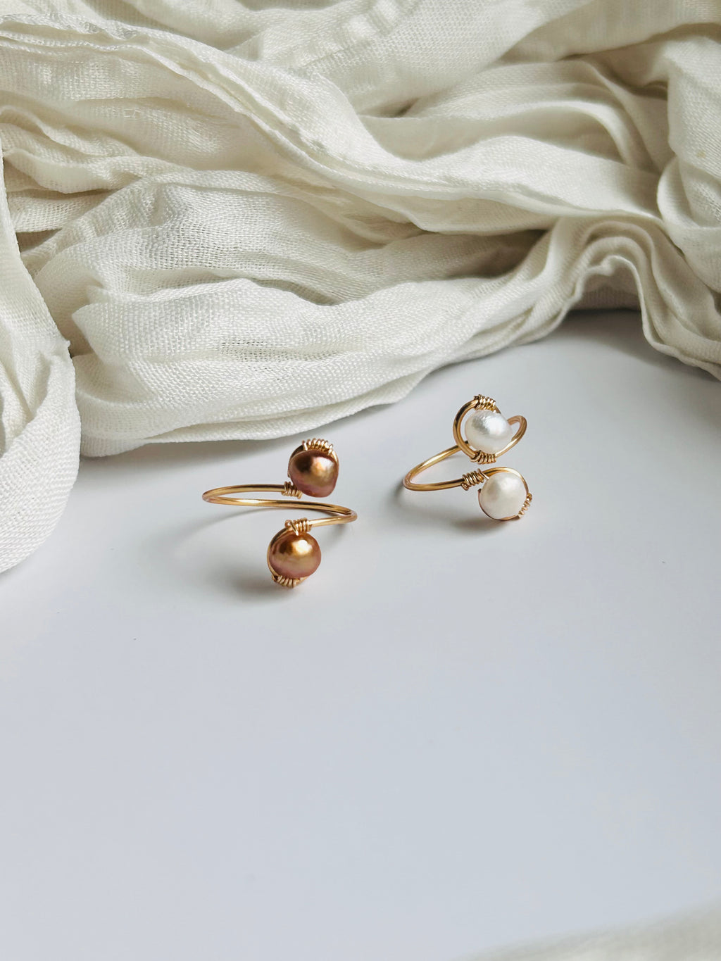 Sunlit Pearl Wrap Ring