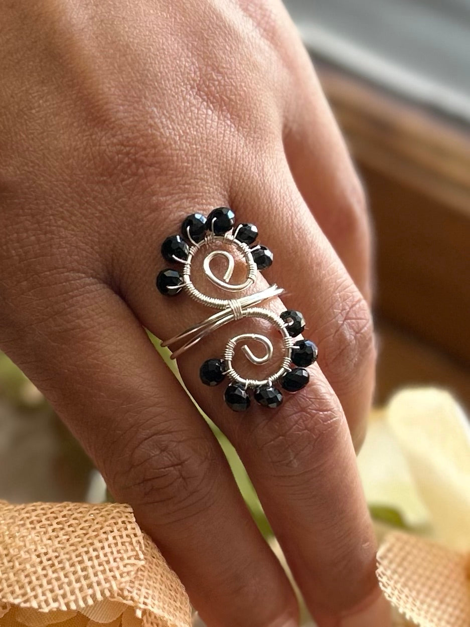 Swirl Silver wire Wrapped Ring