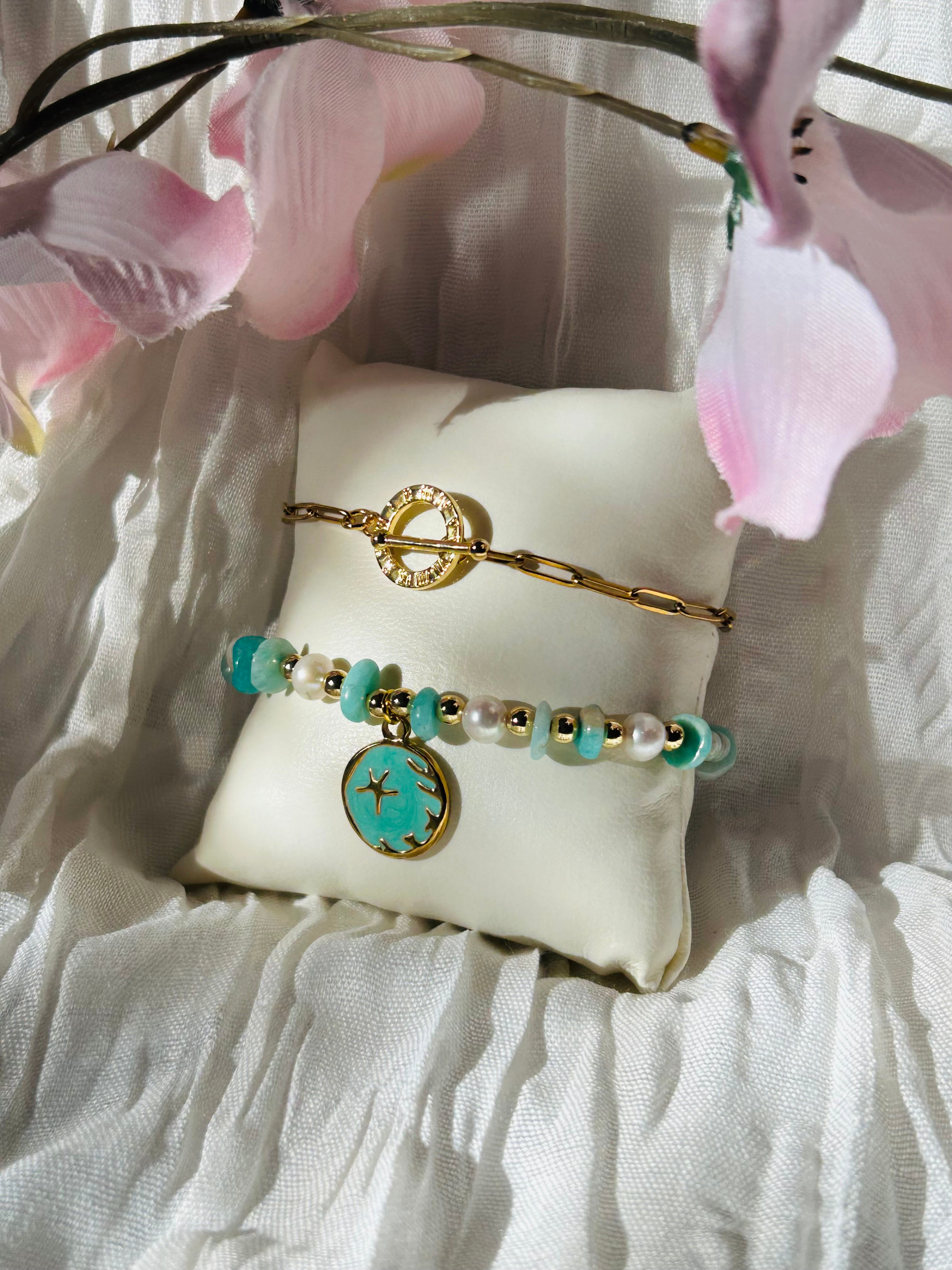 Celestial Tide Convertible Necklace – Amazonite & Freshwater Pearl 2-in-1 Necklace/Bracelet
