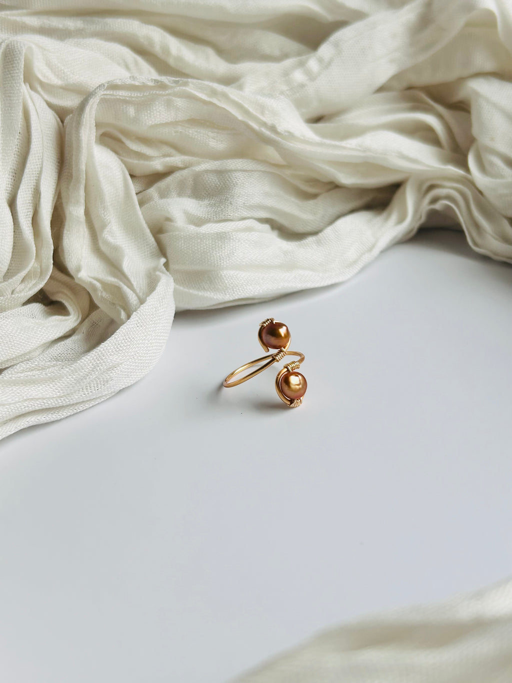 Sunlit Pearl Wrap Ring