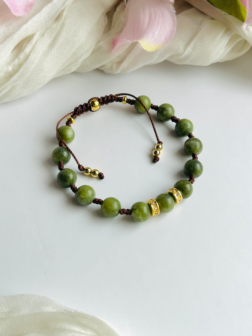 Green Jade Serenity Adjustable Bracelet