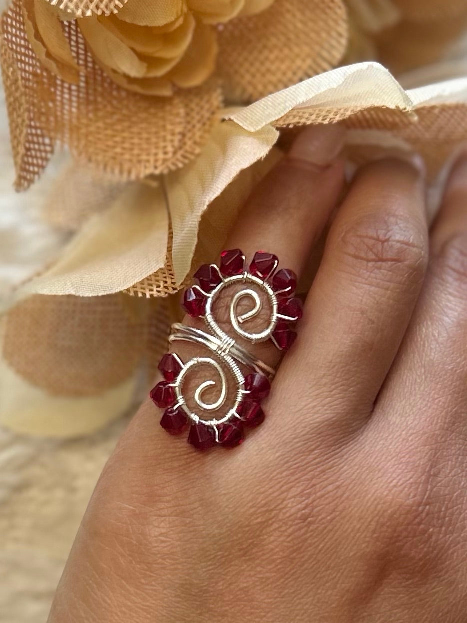 Swirl Silver wire Wrapped Ring