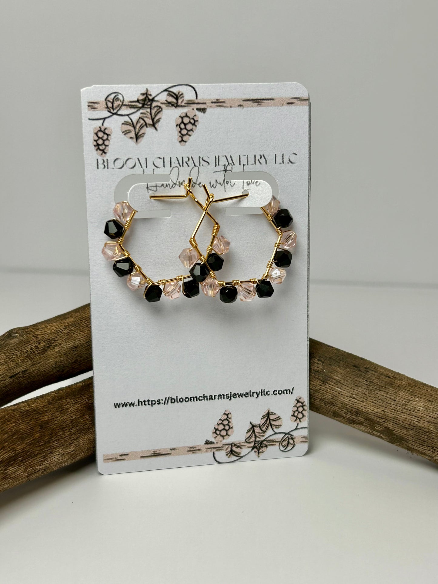 Beaded Hoop Earrings with Glass Beads and 14K Gold Plated Wire Colorful Fashion Jewelry