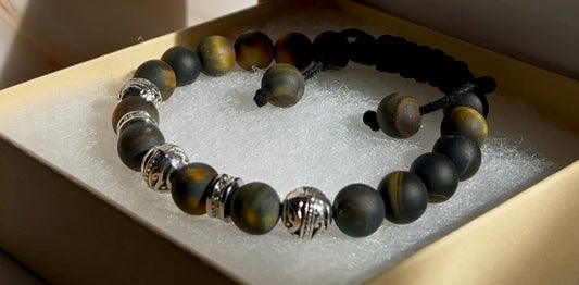 Bluish Brown Tiger Eye Bracelet Unique 8 mm Beaded Adjustable Elegant Accessory for Any Occasion Youth Jewelry Multicolored Accents