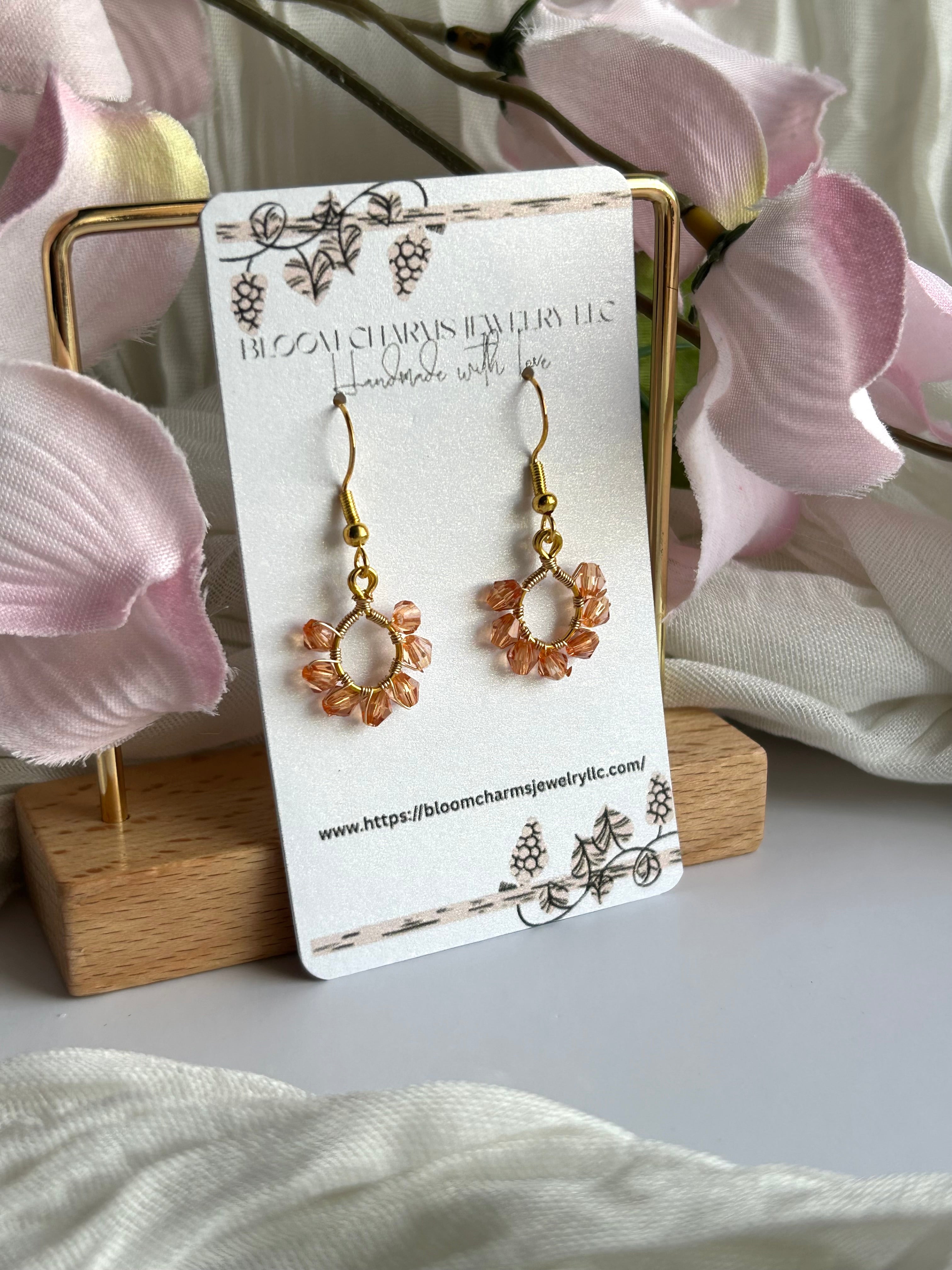 Floral Wire Wrapped Earrings
