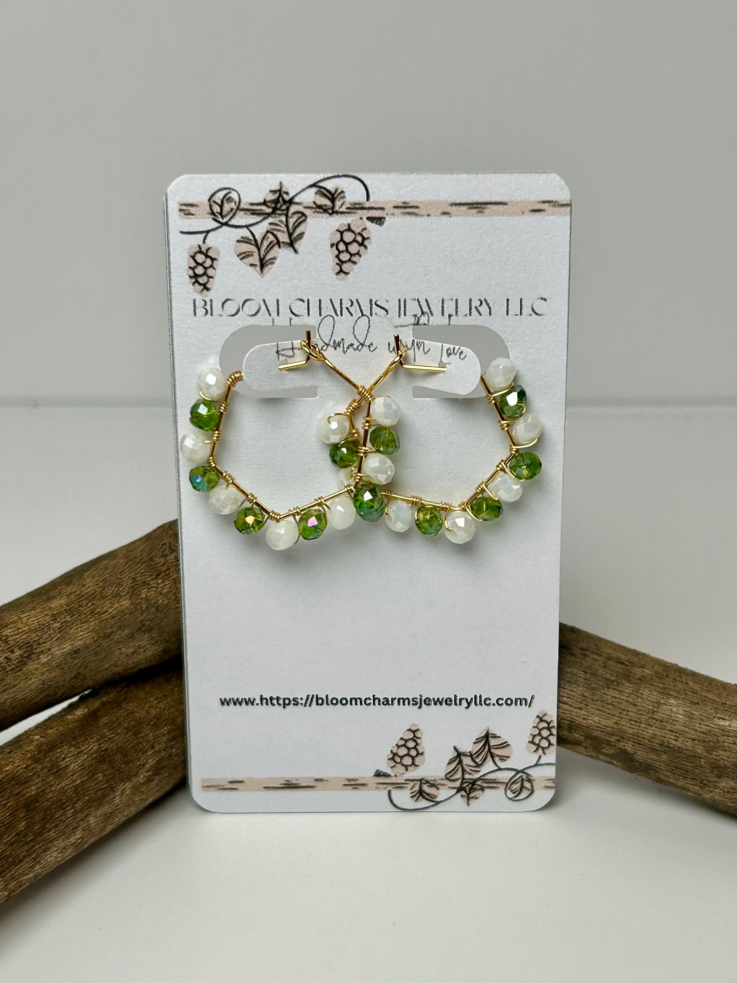 Beaded Hoop Earrings with Glass Beads and 14K Gold Plated Wire Colorful Fashion Jewelry