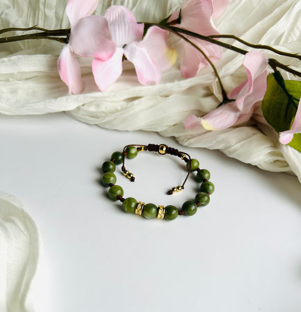 Green Jade Serenity Adjustable Bracelet