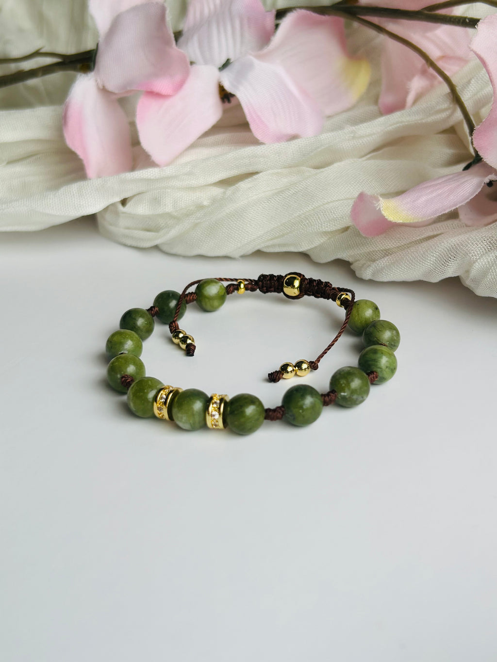 Green Jade Serenity Adjustable Bracelet