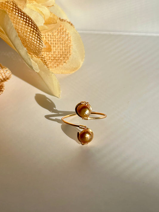 Sunlit Pearl Wrap Ring