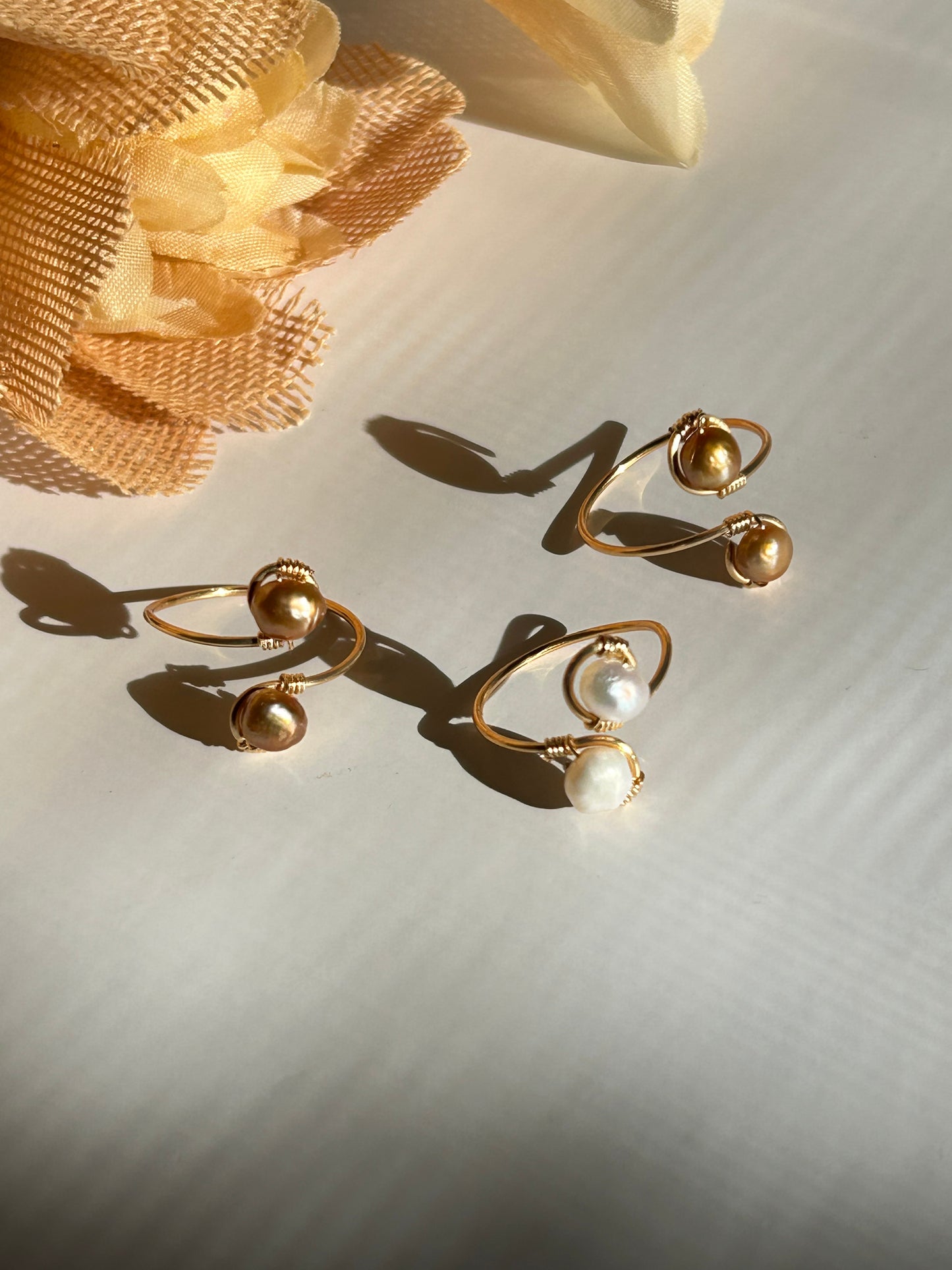 Sunlit Pearl Wrap Ring