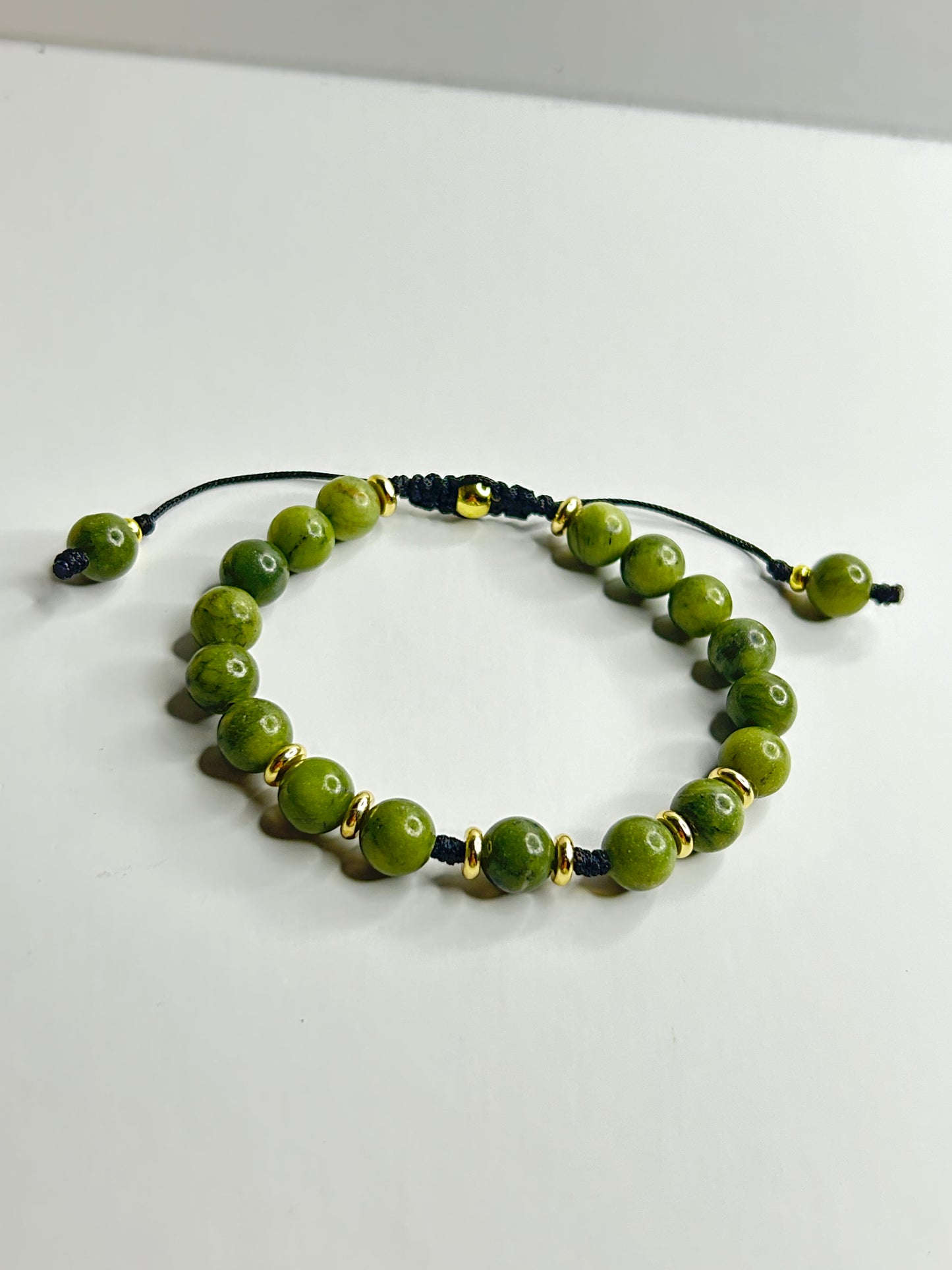 Emerald Green Jade Adjustable Bracelet