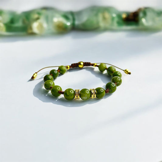 Green Jade Serenity Adjustable Bracelet