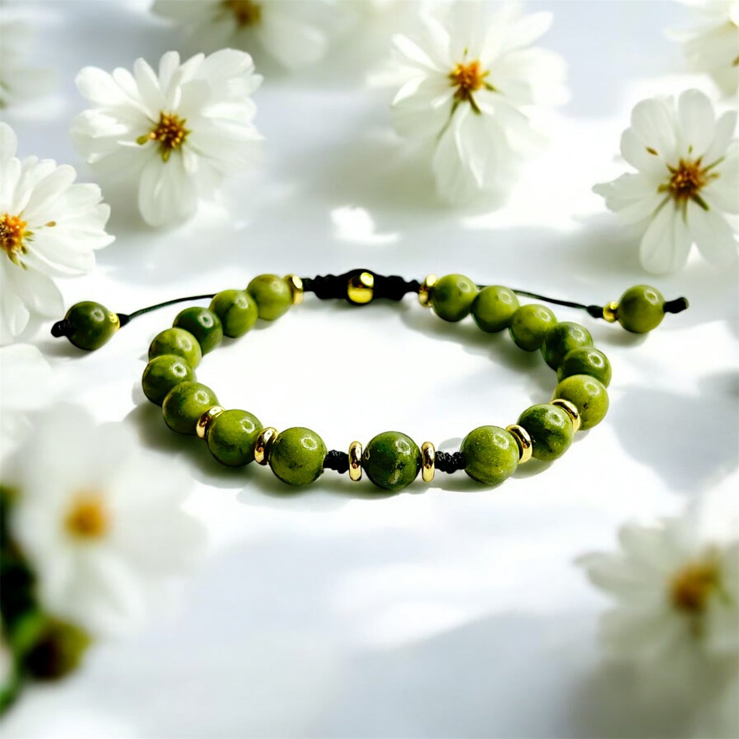 Emerald Green Jade Adjustable Bracelet