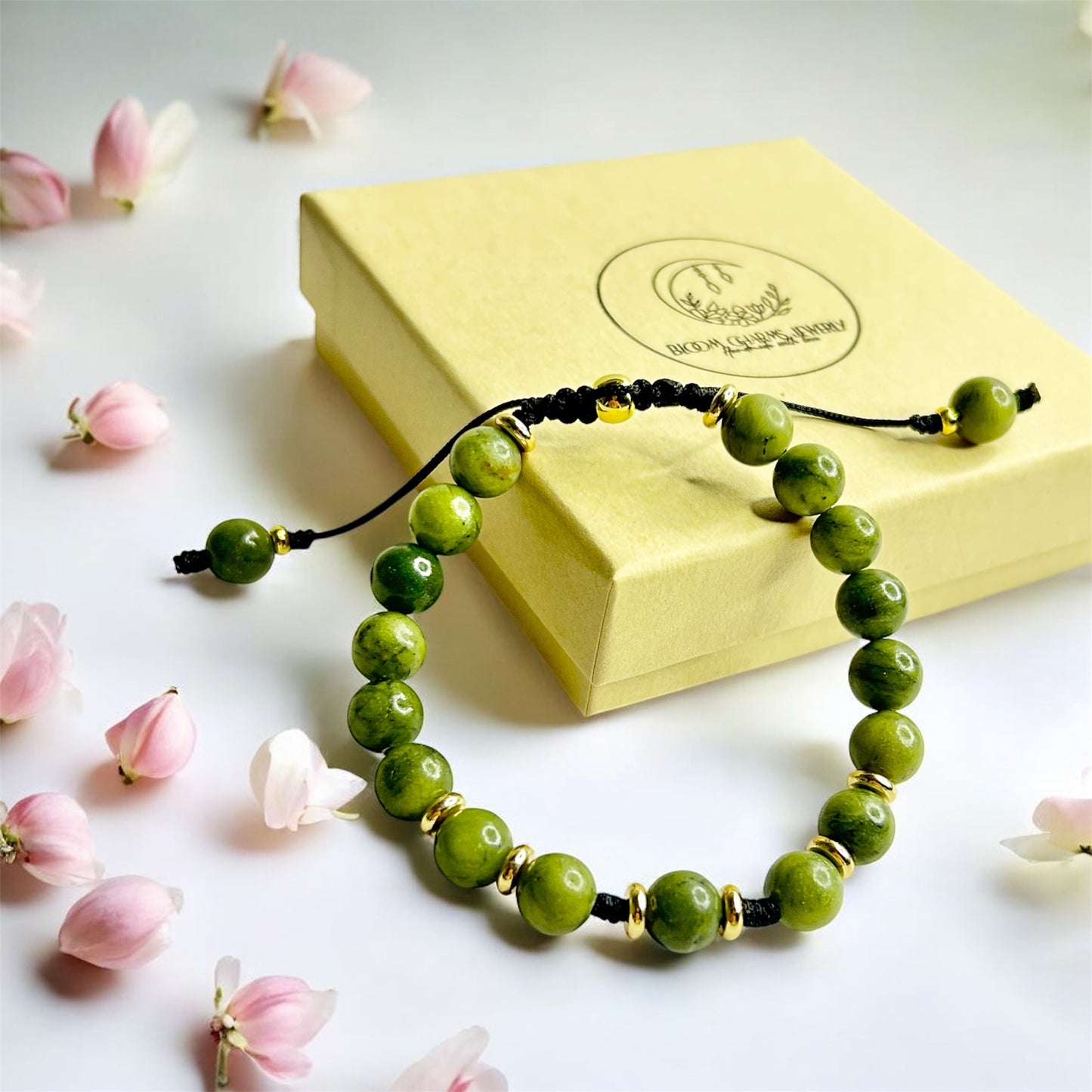 Emerald Green Jade Adjustable Bracelet