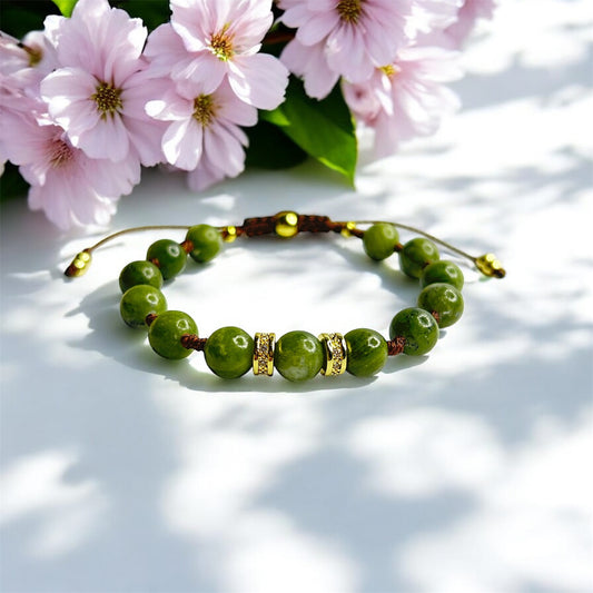 Green Jade Serenity Adjustable Bracelet