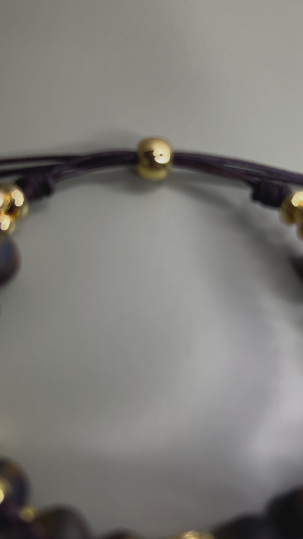 Matte Tiger's Eye Bracelet 8mm Beads Double Row Macramé Design 14k Gold Plated Cross & Beads Strength Good Luck Symbol
