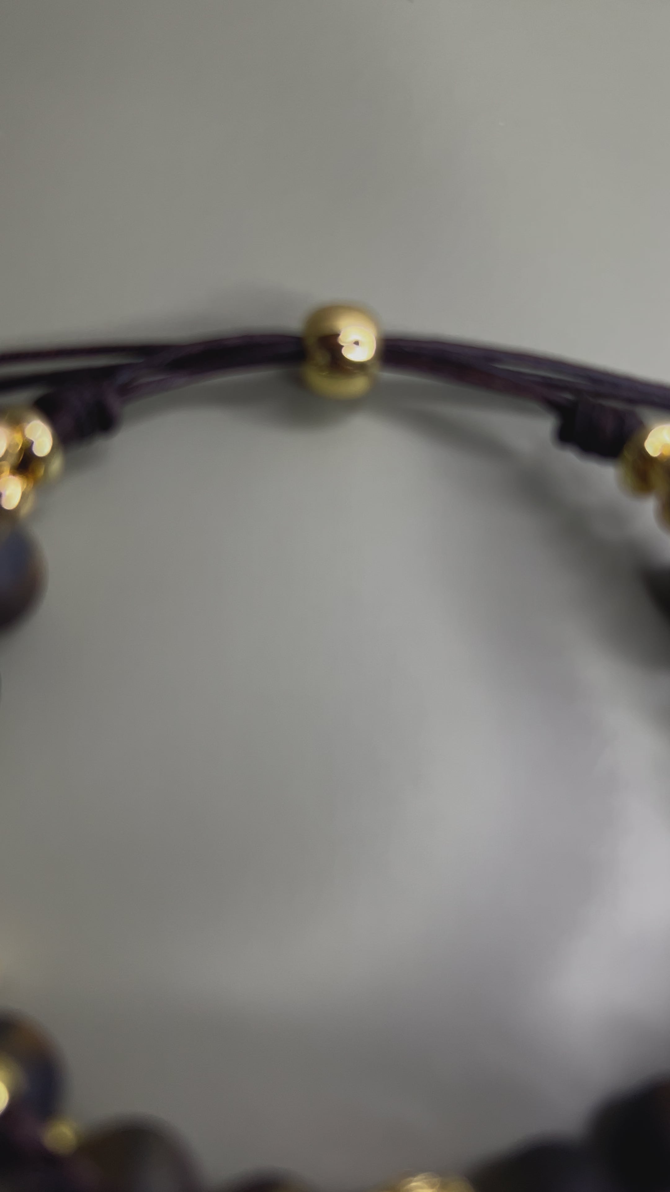 Matte Tiger's Eye Bracelet 8mm Beads Double Row Macramé Design 14k Gold Plated Cross & Beads Strength Good Luck Symbol